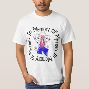 I minne av min för bröstcancerängel för hjält t-shirt