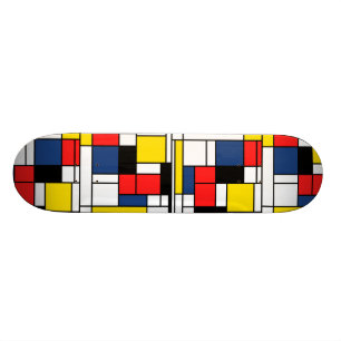 I minne av Mondrian - skridskodäck Mini Skateboard Bräda 18,5 Cm