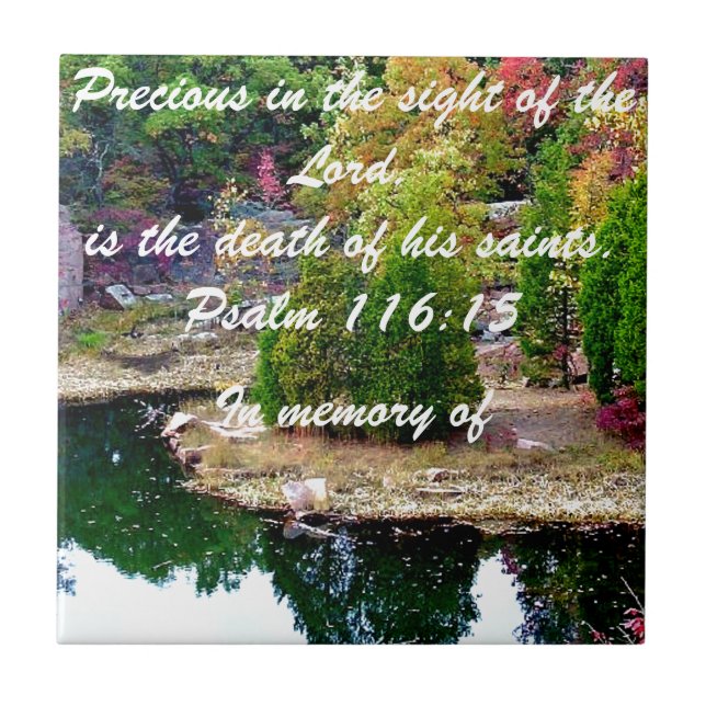 I minne av Psalm116:15 Kakelplatta (Framsidan)