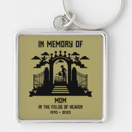 I minneskläder fyrkantig silverfärgad nyckelring