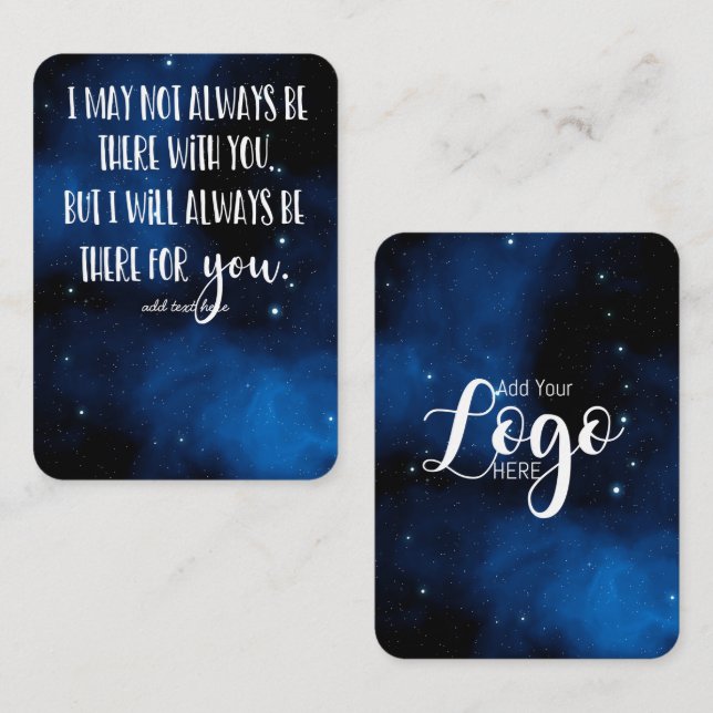 I minnessymbolen Memorial Angel keepsaké-gåva Visitkort (Fram/baksida)