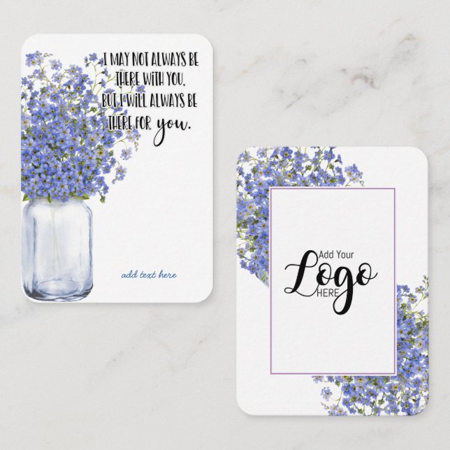 I minnessymbolen Memorial Angel keepsaké-gåva Visitkort (Fram/baksida)