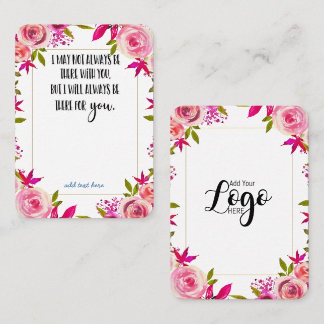 I minnessymbolen Memorial Angel keepsaké-gåva Visitkort (Fram/baksida)