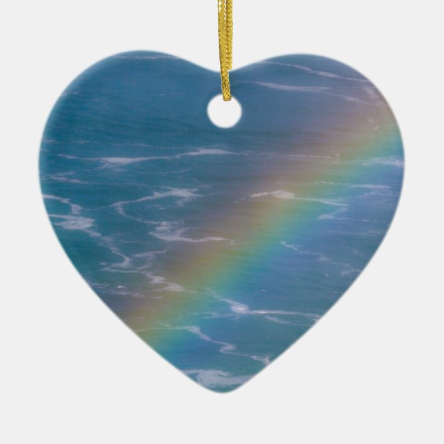 I minnet av det anpassade namnet Färgfullt regnbåg Julgransprydnad Keramik (Framsidan)