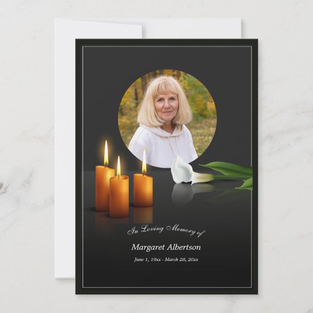 I minnet av det foto-platta tackkortet tack kort (Framsida)