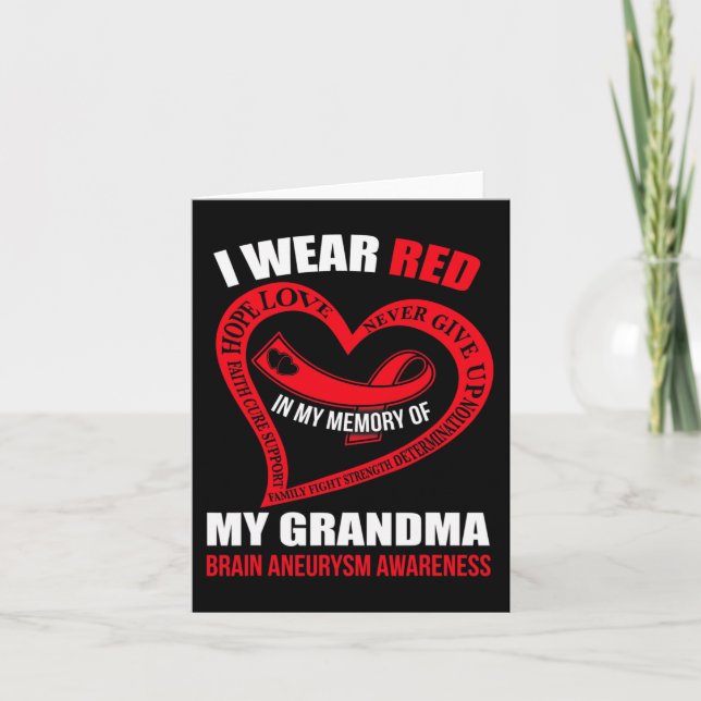 I minnet av min mormor Hjärnaneurysm MEDVETENHET Kort (Framsida)
