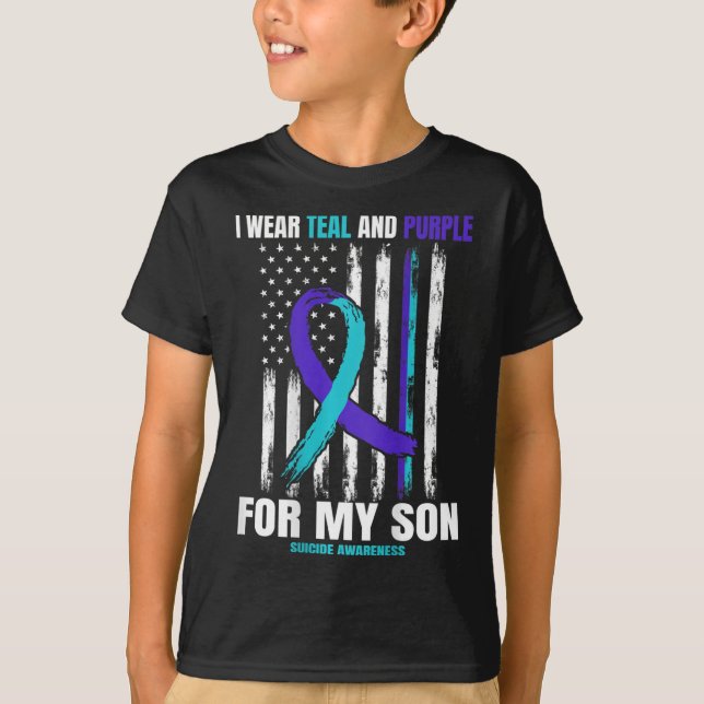 I minnet av Son Suicide Awareness Flagga Ck Print  T Shirt (Framsida)