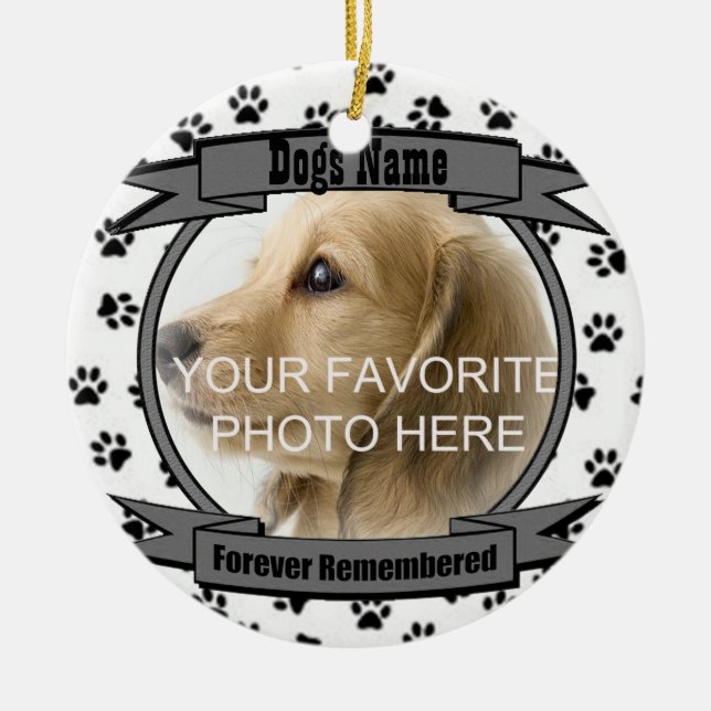 I minnet på din Hund som du minns tidigare Julgransprydnad Keramik (Framsidan)