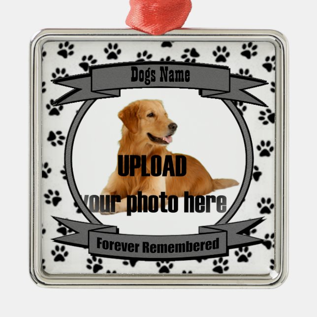 I minnet på din Hund som du minns tidigare Julgransprydnad Metall (Framsidan)