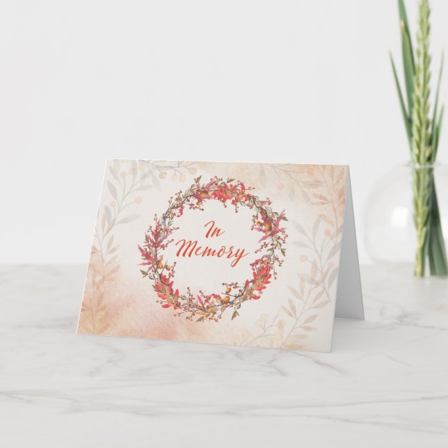 I minnet vid Thanksgiving med höstens andedräkt Kort (Framsida)