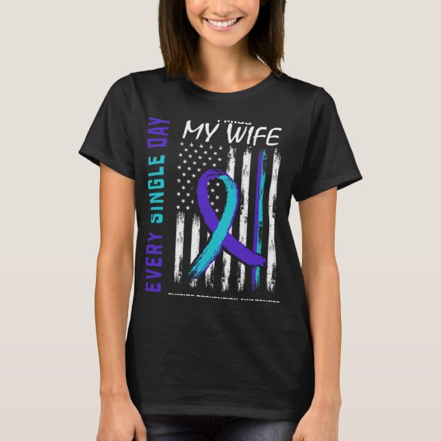 I Miss My Wife Suicide Awareness Prevention Americ T Shirt (Framsida)