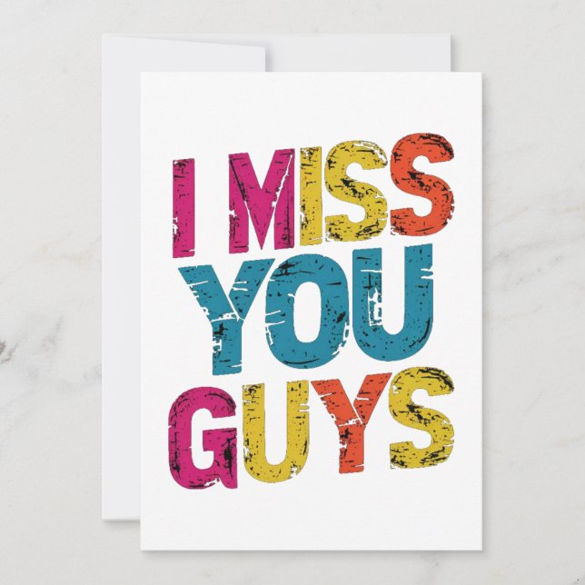 I miss you guys tack kort (Framsida)