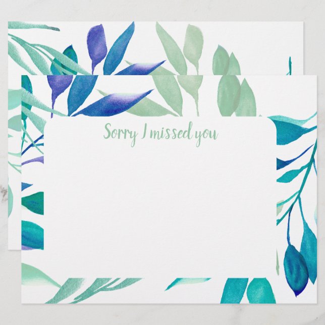 I missed you custom text  brevhuvud (Fram/baksida)