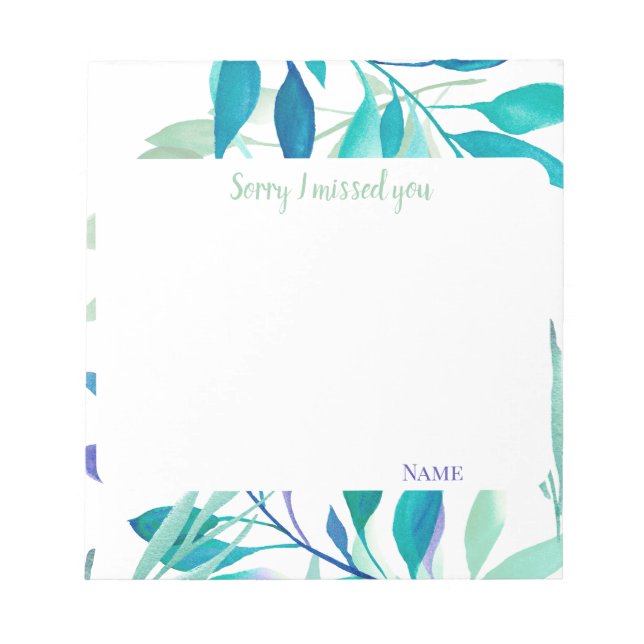 I missed you customize texts  anteckningsblock (Framsida)