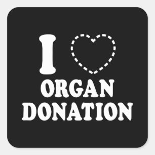 I {MISSSAR HEART} ORGAN DONATION FYRKANTIGT KLISTERMÄRKE