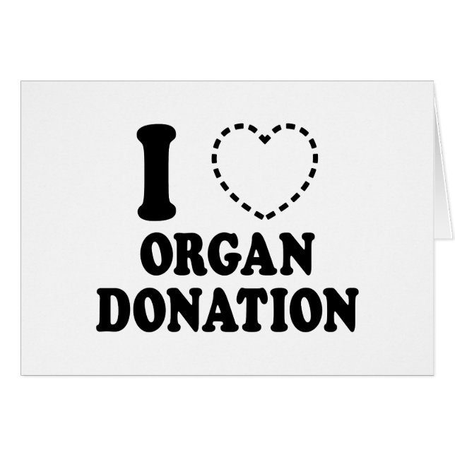 I {MISSSAR HEART} ORGAN DONATION-KORT HÄLSNINGSKORT (Framsidan Horizontal)