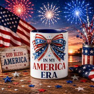 I mitt Amerika Patriotisk slinga fjärde juli Mugg