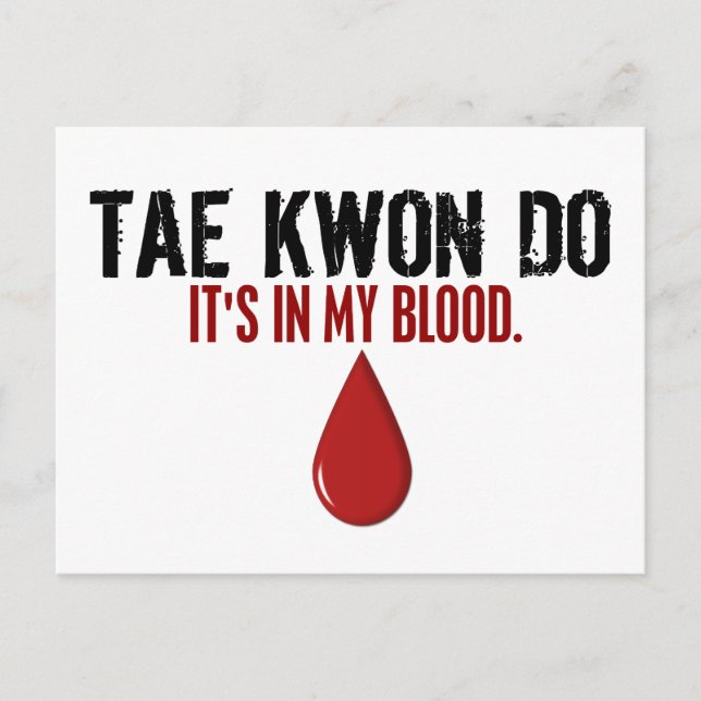 I mitt blod TAE KWON DO Vykort (Framsida)