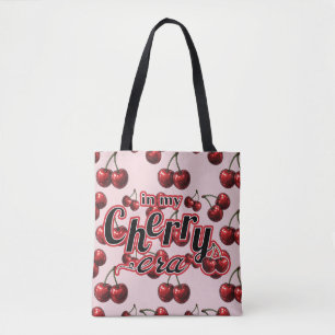 I mitt Cherry Era Glossy Red Cherries Retro Glam Tygkasse