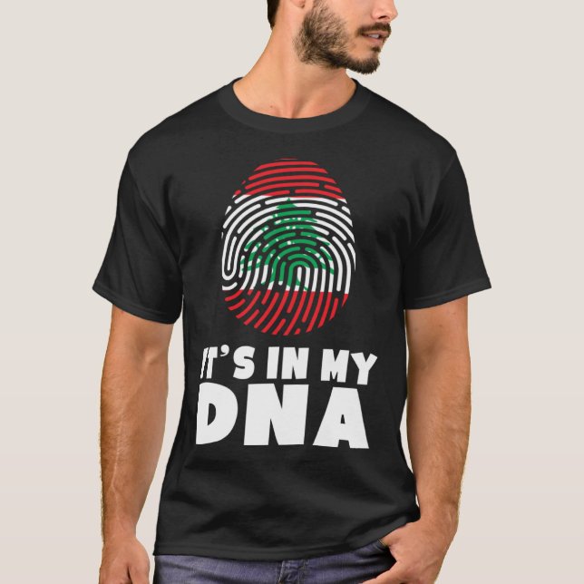 I mitt DNA Libanons Flagga Proud Libanese Pride R T Shirt (Framsida)