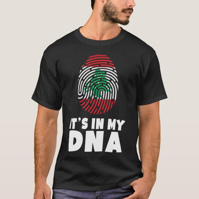 I mitt DNA Libanons Flagga Proud Libanese Pride R T Shirt (Framsida)