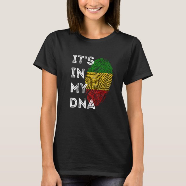 I mitt Dna Rasta Reggae Roots Jamaican Pride R T Shirt (Framsida)