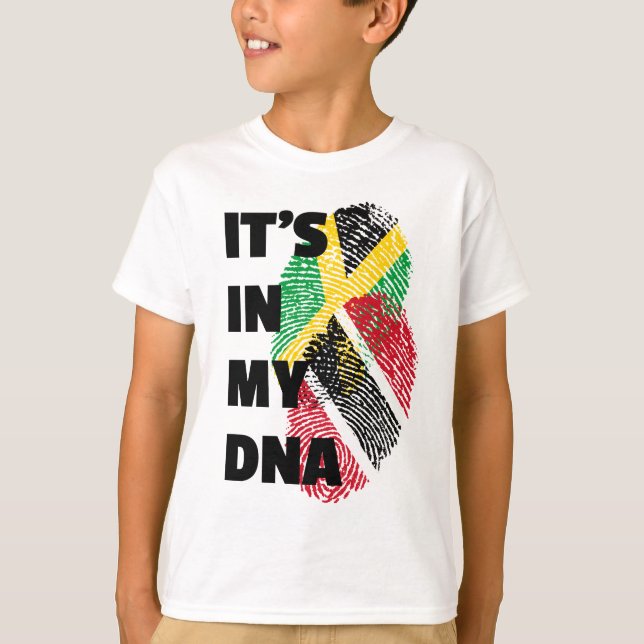 I mitt DNA - Trinidad och Jamaica Fingerprint T Shirt (Framsida)