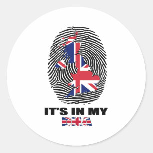 I mitt DNA UK Patriotic United Kingdom British Runt Klistermärke