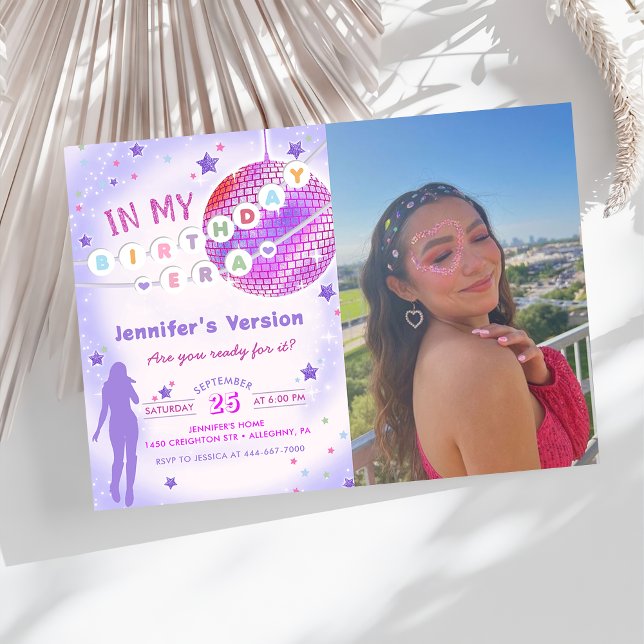 I mitt födelsedagsfoto med ERA-Lila Inbjudningar (Skapare uppladdad)