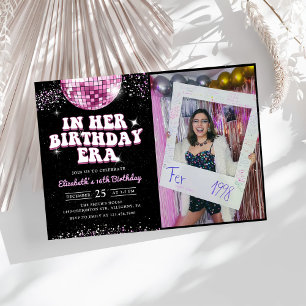 I mitt födelsedagsfoto med Rosa Lila Birthday Phot Inbjudningar