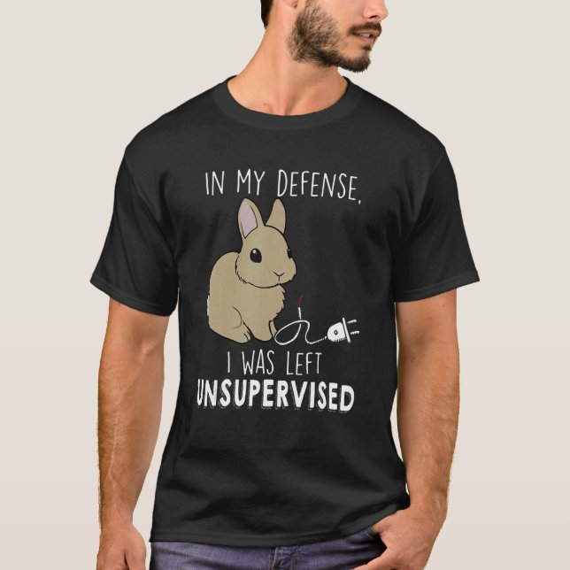 I mitt försvar Lämnades jag oövervakad Bunny T Shirt (Framsida)