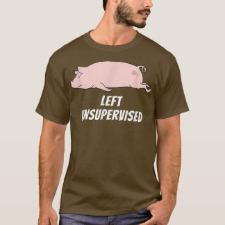 I mitt försvar Lämnades jag oövervakad Gris Lazy 3 T Shirt