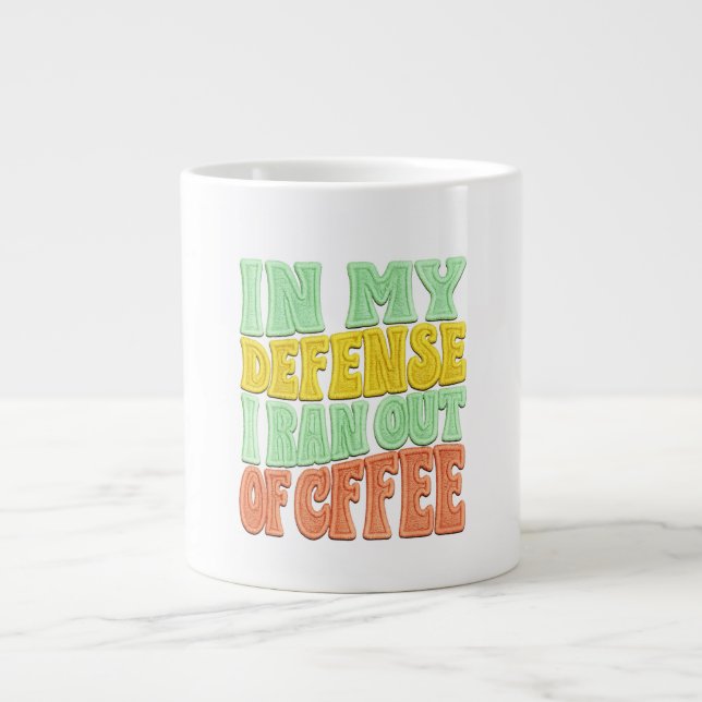 I mitt försvar var jag ute ur kaffet Retro Funny Jumbo Mugg (Framsidan)