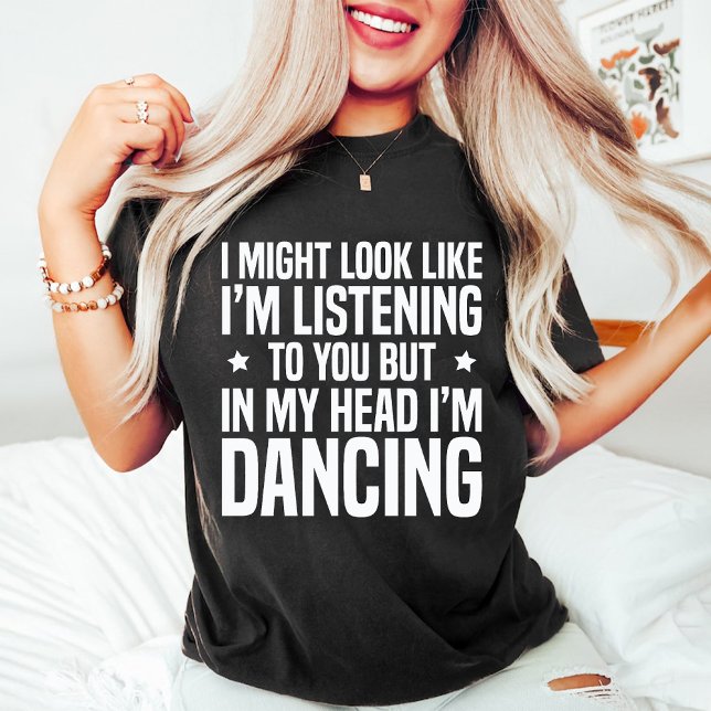 I mitt huvud är jag Dancing Funny Dance Älskare Bl T Shirt (In my Head i'm Dancing Funny Dance Lover Black T-Shirt)