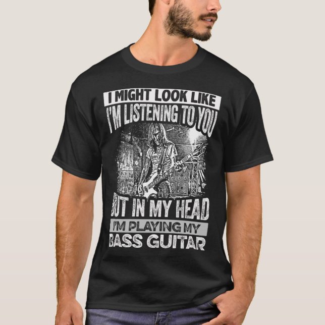 I MITT HUVUD mig förmiddag som LEKER MIN ELBAS T-shirt (Framsida)