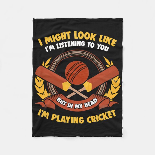 I mitt huvud spelar jag cricket fleecefilt (Framsidan)