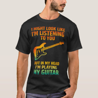 I Mitt Huvud Spelar Jag Min Gitarr Rolig Musiker T Shirt