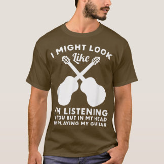 I mitt huvud spelar jag min Guitar Musician Bass G T Shirt