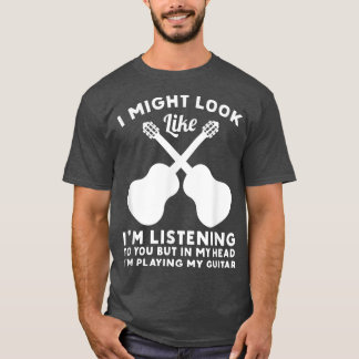 I mitt huvud spelar jag min Guitar Musician Bass G T Shirt