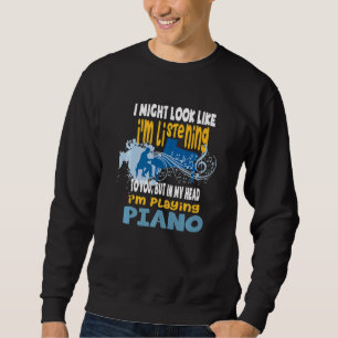 I mitt huvud spelar jag Piano Lång Ärmad Tröja