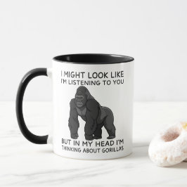 I mitt huvud tänker jag på gorillor Roligt Mugg