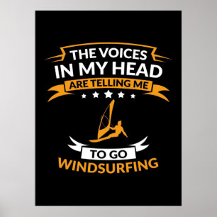 I mitt huvud vill jag gå Windsurfing Poster