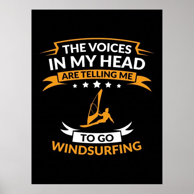 I mitt huvud vill jag gå Windsurfing Poster (Framsidan)