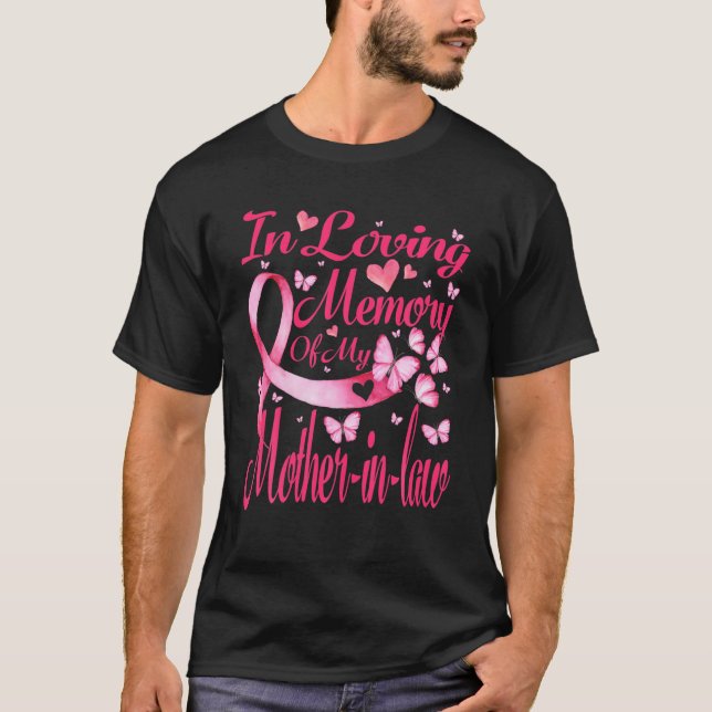I mitt minne av Mor-in-law-bröstcancer T Shirt (Framsida)