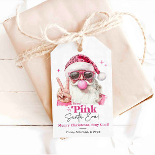 I mitt Rosa Santa Era-Trendig, Rosa jul Presentetikett