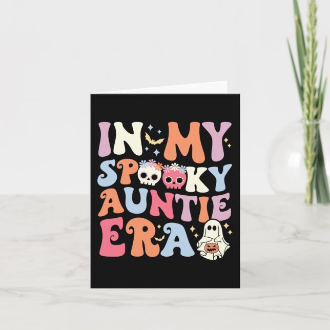 I mitt tal Auntie Era Halloween Groovy Witchy Sp Kort (Framsida)
