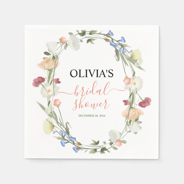 I Möhippan Napkins i Bloom Wildbloms Blommigt Pappersservett (Framsidan)