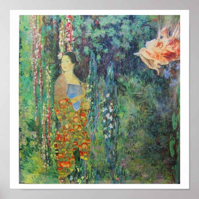 I Monets hängande trädgårdar - collagekonst Poster (Framsidan)