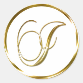 I Monogram faux Guld kuvert eller favoritförseglin Runt Klistermärke