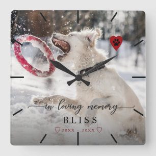 I Monogram för att ladda ned minnesplatta fotopapp Fyrkantig Klocka